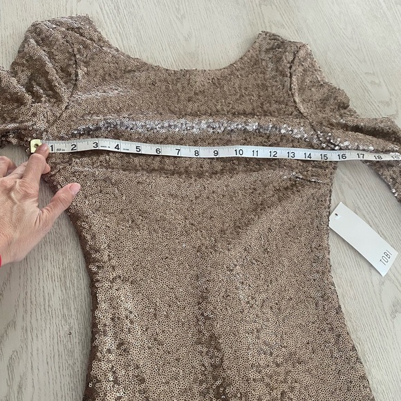 NWT Tobi sequin, bodycon mini dress, gold size S - Picture 12 of 13